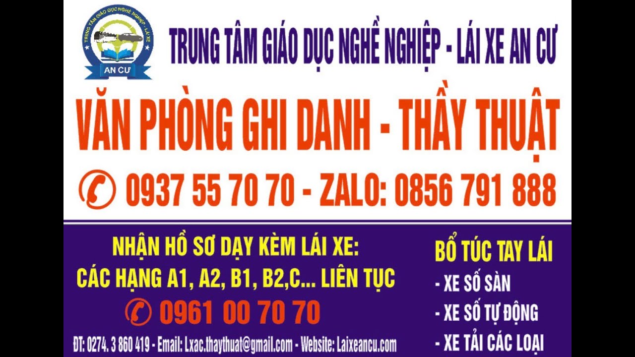 Video Thumbnail: Dạy học lái xe hạng B1 B2 C Ở Bình Dương Thủ Dầu Một Tân Uyên Mỹ Phước Bến Cát Thuận An Bàu Bàng day hoc lai xe hang b1 b2 c o bi